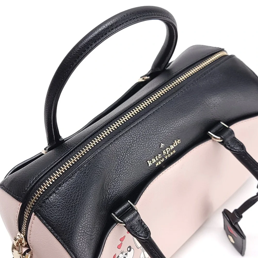 Kate Spade Disney Minnie Mouse Satchel‎ Crossbody Bag Black Pink Leather K4760
